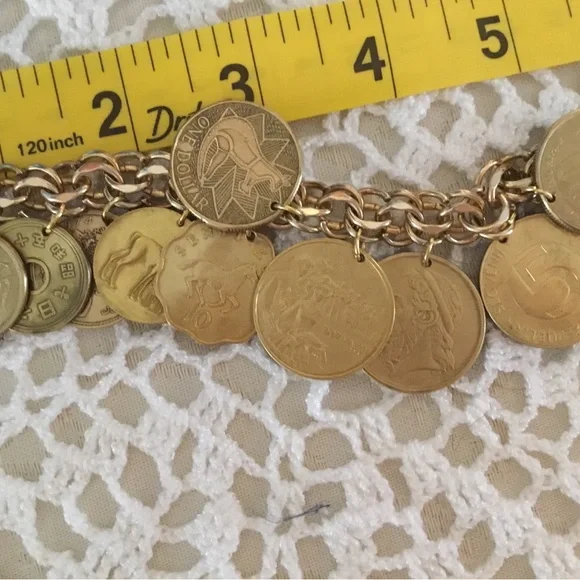 🌹Host Pick- Gold 15 Coin Heavy Charm Bracelet/ ELCO 1/20,12 K Gold Filled - Picture 8 of 16